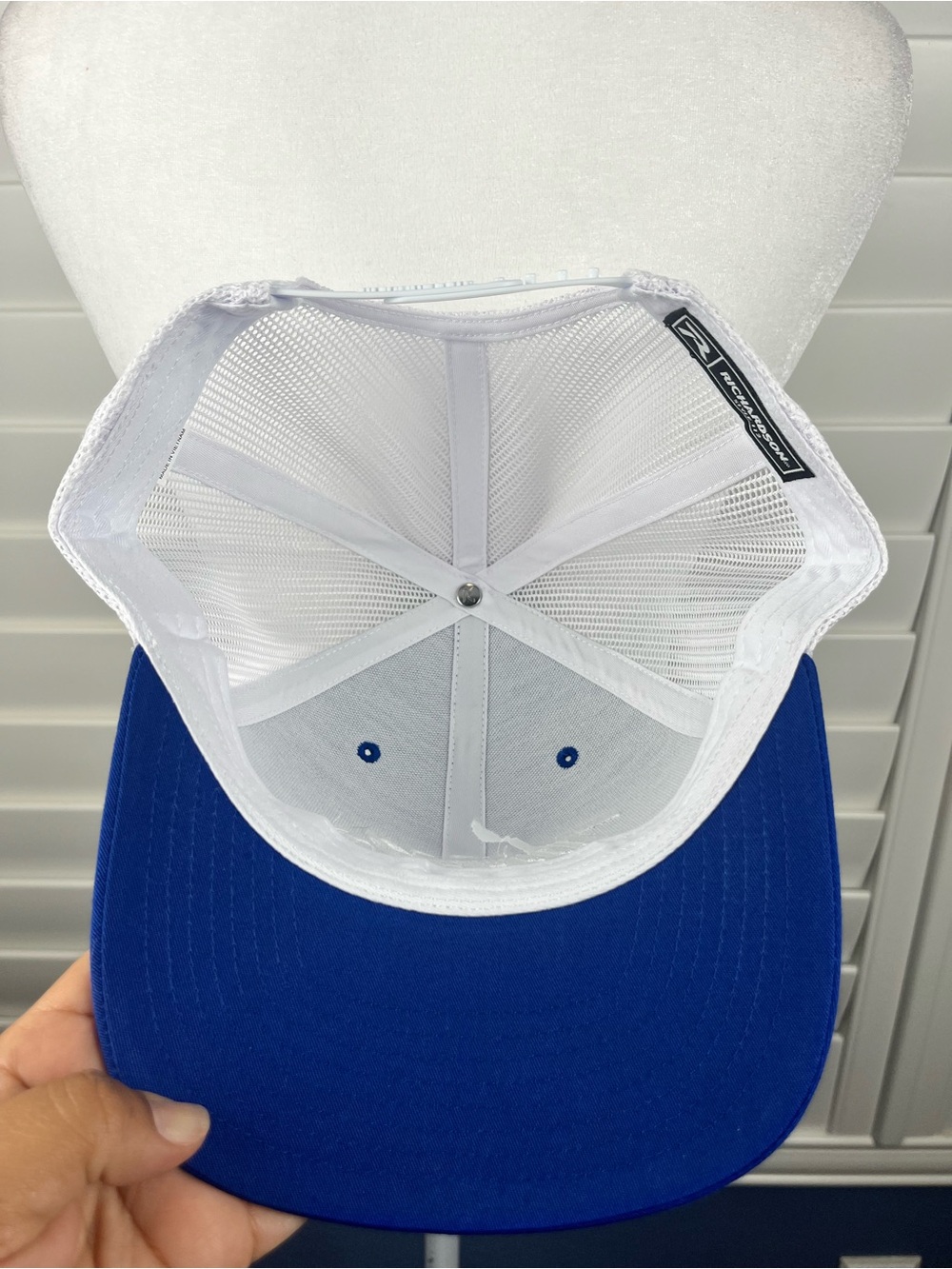 Richardson 112 Trucker Hat Blue White Snapback Cap Turtle - Picture 4 of 6
